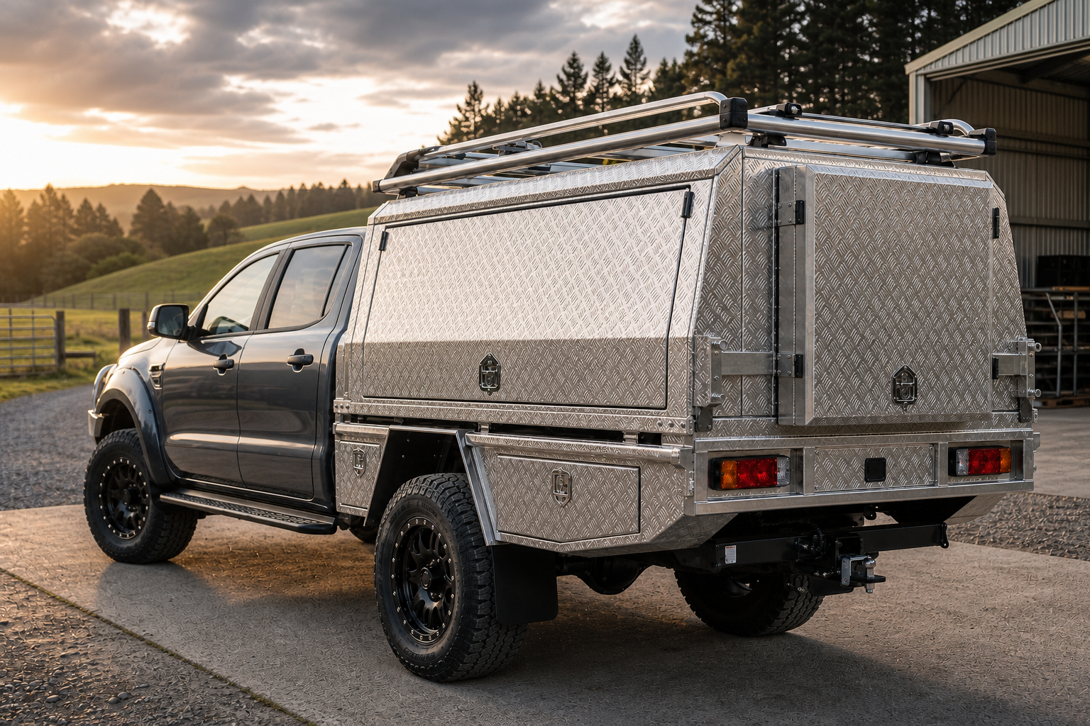 Custom aluminium ute canopy on a 4x4